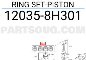 Nissan 120358H301 RING SET-PISTON
