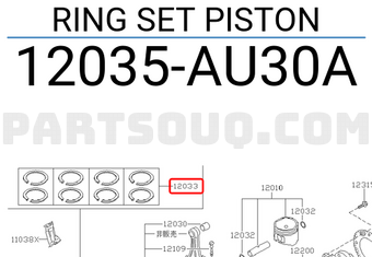 Nissan 12035AU30A RING SET PISTON