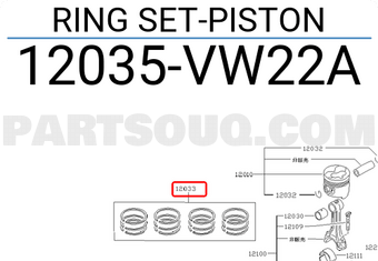 Nissan 12035VW22A RING SET-PISTON