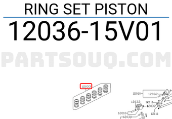 Nissan 1203615V01 RING SET PISTON