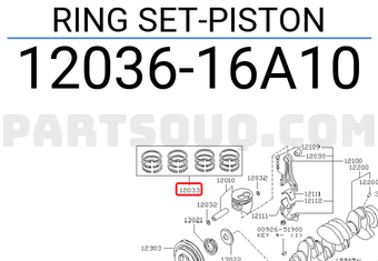 Nissan 1203616A10 RING SET-PISTON