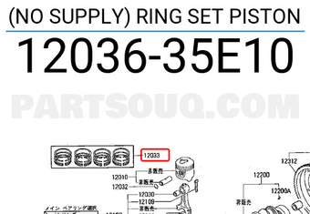 Nissan 1203635E10 (NO SUPPLY) RING SET PISTON