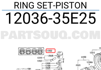 Nissan 1203635E25 RING SET-PISTON