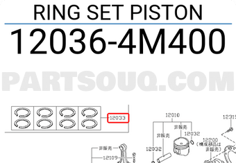 Nissan 120364M400 RING SET PISTON
