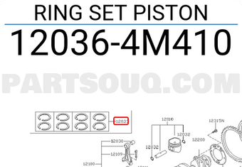 Nissan 120364M410 RING SET PISTON