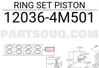 Nissan 120364M501 RING SET PISTON