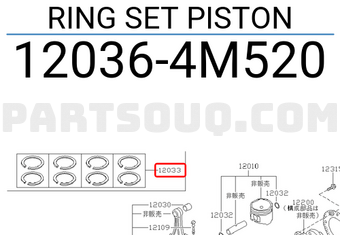 Nissan 120364M520 RING SET PISTON
