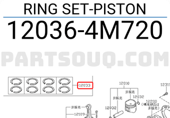 Nissan 120364M720 RING SET-PISTON