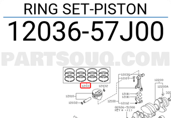 Nissan 1203657J00 RING SET-PISTON