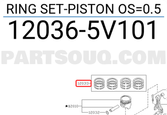 Nissan 120365V101 RING SET-PISTON OS=0.5