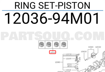 Nissan 1203694M01 RING SET-PISTON