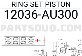 Nissan 12036AU300 RING SET PISTON