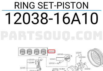 Nissan 1203816A10 RING SET-PISTON