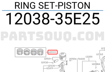 Nissan 1203835E25 RING SET-PISTON