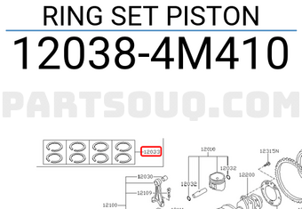 Nissan 120384M410 RING SET PISTON