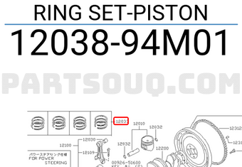 Nissan 1203894M01 RING SET-PISTON