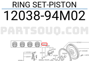 Nissan 1203894M02 RING SET-PISTON