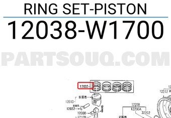 Nissan 12038W1700 RING SET-PISTON