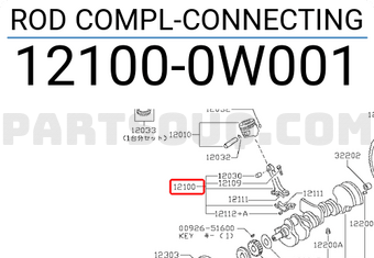 Nissan 121000W001 ROD COMPL-CONNECTING