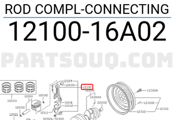 Nissan 1210016A02 ROD COMPL-CONNECTING