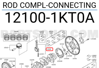 Nissan 121001KT0A ROD COMPL-CONNECTING