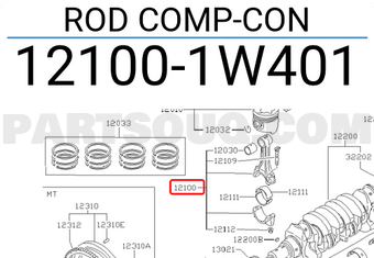 Nissan 121001W401 ROD COMP-CON