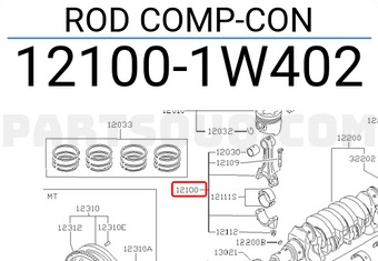 Nissan 121001W402 ROD COMP-CON