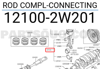 Nissan 121002W201 ROD COMPL-CONNECTING