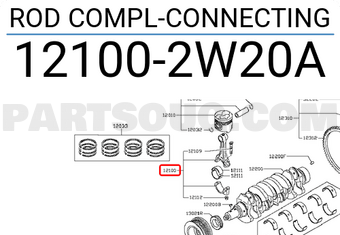 Nissan 121002W20A ROD COMPL-CONNECTING