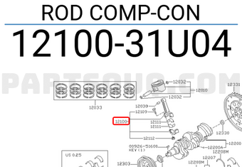Nissan 1210031U04 ROD COMP-CON