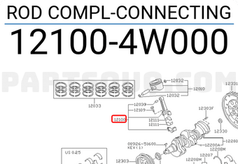 Nissan 121004W000 ROD COMPL-CONNECTING