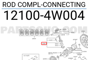 Nissan 121004W004 ROD COMPL-CONNECTING