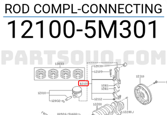 Nissan 121005M301 ROD COMPL-CONNECTING