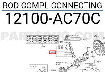 Nissan 12100AC70C ROD COMPL-CONNECTING