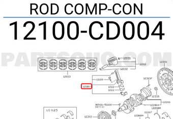 Nissan 12100CD004 ROD COMP-CON