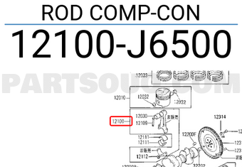 Nissan 12100J6500 ROD COMP-CON
