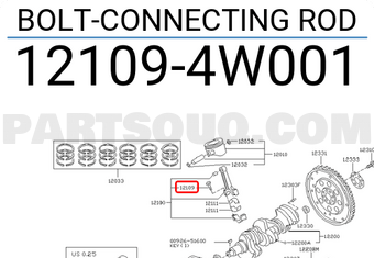 Nissan 121094W001 BOLT-CONNECTING ROD