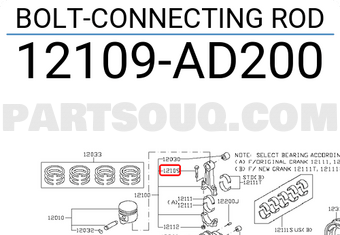 Nissan 12109AD200 BOLT-CONNECTING ROD