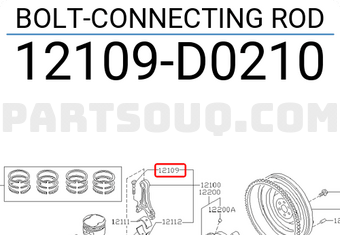 Nissan 12109D0210 BOLT-CONNECTING ROD