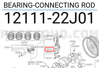 Nissan 1211122J01 BEARING-CONNECTING ROD