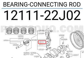 Nissan 1211122J02 BEARING-CONNECTING ROD