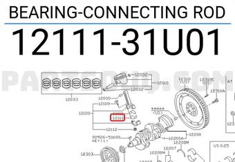 Nissan 1211131U01 BEARING-CONNECTING ROD
