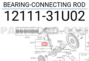 Nissan 1211131U02 BEARING-CONNECTING ROD