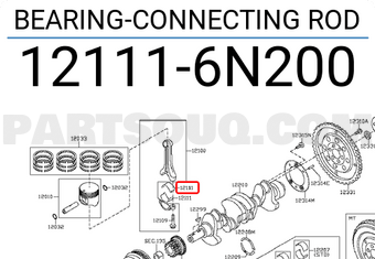 Nissan 121116N200 BEARING-CONNECTING ROD