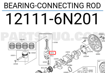 Nissan 121116N201 BEARING-CONNECTING ROD