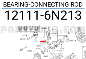 Nissan 121116N213 BEARING-CONNECTING ROD