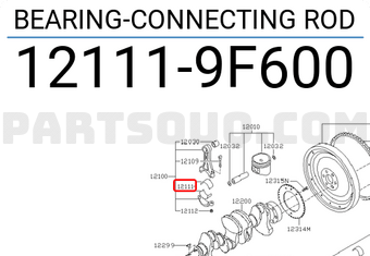 Nissan 121119F600 BEARING-CONNECTING ROD