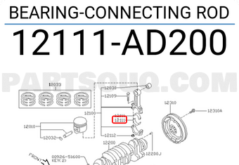 Nissan 12111AD200 BEARING-CONNECTING ROD