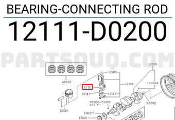 Nissan 12111D0200 BEARING-CONNECTING ROD