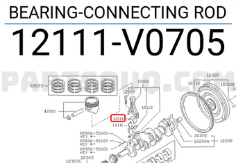 Nissan 12111V0705 BEARING-CONNECTING ROD